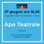 Ape Teatrale Abc Festival @27 Giugno ore 16,30 Piazza della Chiesa Cristo Redentore Le Case Monsummano Terme